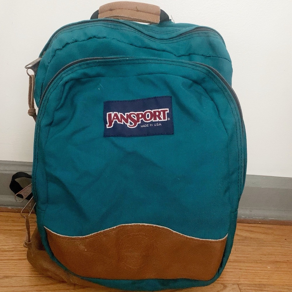 Vtg‎ Jansport Double Leather Bottom Backpack - Picture 3 of 10
